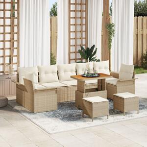 Kerti Kanapé Szett párnával tárolóval 10 pcs Beige és krém