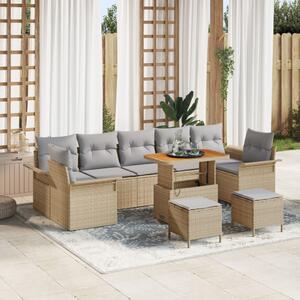 Kerti Kanapé Szett párnával 10 pcs Beige és Világosszürke