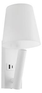 V-TAC CREE SMD fali olvasólámpa 2W LED lámpa USB töltővel, meleg fehér, fehér ház - SKU 240006