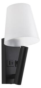 V-TAC CREE SMD fali olvasólámpa 2W LED lámpa USB töltővel, meleg fehér, fekete ház - SKU 240016