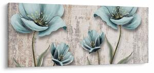 Kép - Virágok a textúrán (120x50 cm)