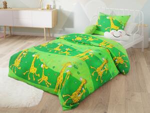 Zsiráf zöld pamut ágyneműhuzat