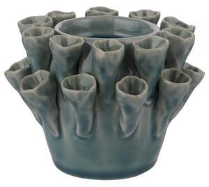 CORAL kerámia gyertyatartó türkiz 9 cm