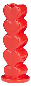 HEARTS gyertyatartó 19 cm piros