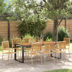 VidaXL Kert étkező szett 9 pcs Beige és barna polirattan