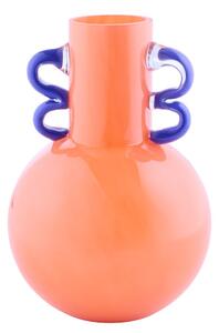 SLING üveg váza 20cm narancs/kék