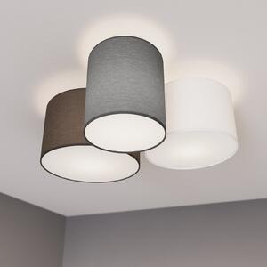 Mennyezeti Lámpa Lindby, Laurenz, dimmable, Szürke, Nappali, Szövet / Textília, Modern