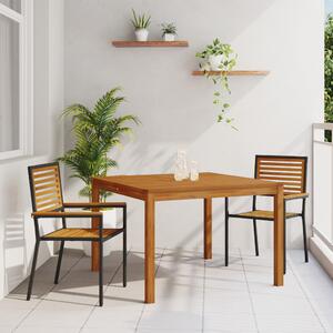 Kert étkező szett 3 pcs Fekete Tömör Akácfa