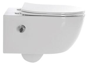 HD Zoe White perem nélküli mély öblítésű íves fali WC tető nélkül, integrált bidé funkcióval