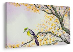 Kép - Akvarell madár a fán (90x60 cm)
