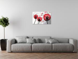 Gario Vászonkép Gyönyöru piros pitypangok Méret: 40 x 60 cm