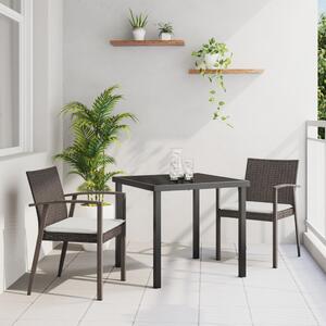 Kert étkező szett 3 pcs Barna és fekete PE Rattan