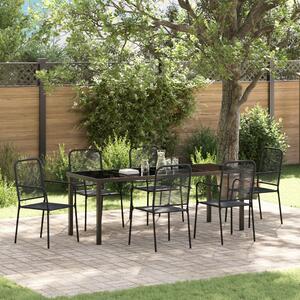 Kert étkező szett 7 pcs Fekete Porszórt acél