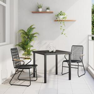 Kert étkező szett 3 pcs Fekete Porszórt acél