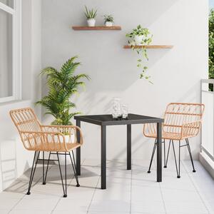 Kert étkező szett 3 pcs Barna Porszórt acél