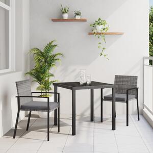 Kert étkező szett 3 pcs Szürke Porszórt acél
