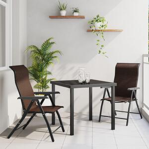 Kert étkező szett 3 pcs Barna Porszórt acél