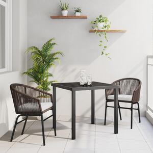 Kert étkező szett 3 pcs Barna Porszórt acél