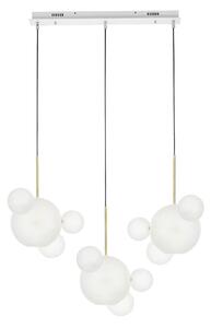 King Home Capri Line 3 LED Függőlámpa Arany-Fehér Üveggömbökkel