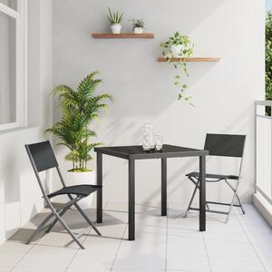 Kert étkező szett 3 pcs Fekete Porszórt acél