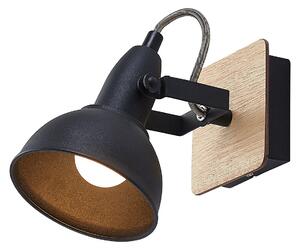Fali Lámpa Lindby, Aylis, dimmable, Fekete, Nappali, Fém, Indusztriális dizájn