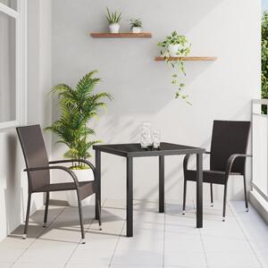 Kert étkező szett 3 pcs Barna Porszórt acél