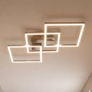 Briloner Frame LED mennyezeti lámpa fok-dimm króm-alu 76x37, dimmelhető, Alu / szürke / cink, Nappali / Étkező, fém, Modern