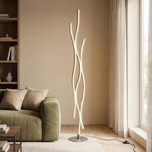 Trio Lighting Blaze LED állólámpa fényerőszabályzóval, CCT, alumínium, dimmelhető, Alu / szürke / cink, Nappali / Étkező, fém, Modern