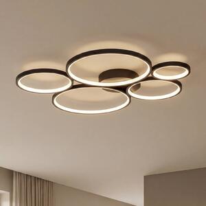 Trio Lighting LED mennyezeti lámpa Rondo, matt fekete, dimmelhető, Fekete, Nappali / Étkező, fém, Modern