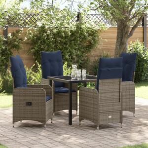 Kert étkező szett 5 pcs Fekete polirattan