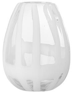 Fehér üvegváza Bloomingville Cosmin 18 cm