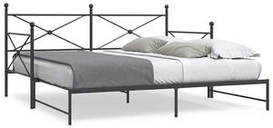 Kihúzható kanapéágy matrac nélkül fekete 100x200 cm acél