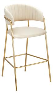 KONDELA Design bárszék, bézs Velvet szövet/gold króm arany, DASMIN TYP 2