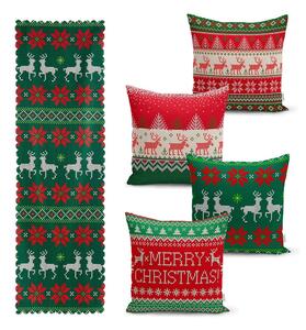 Merry Christmas 4 db karácsonyi párnahuzat és asztali futó szett - Minimalist Cushion Covers