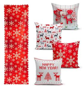 Happy Holiday 4 db karácsonyi párnahuzat és asztali futó szett - Minimalist Cushion Covers