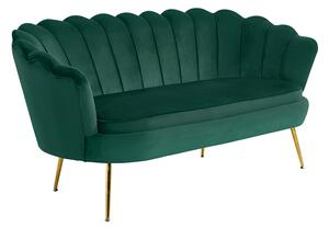 KONDELA Luxus heverő, 2,5-es ülés, smaragd/arany, Art-deco, NOBLIN