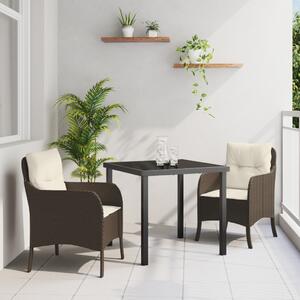 Kert étkező szett párnával 3 pcs Barna polirattan