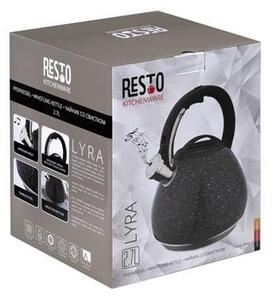 Vízforraló kanna, sípoló funkció, 2,7 liter, RESTO Lyra 90604, fekete (RELY90604)