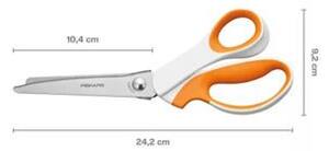 Olló, cikkcakk, 24,2 cm, FISKARS SoftGrip™, fehér/narancssárga (IF1070024)