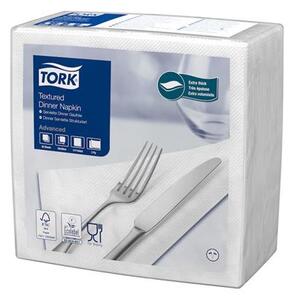 Szalvéta, 1/4 hajtogatott, 2 rétegű, 39,5x39 cm, Advanced, TORK Texturált Dinner, fehér (KHH892)