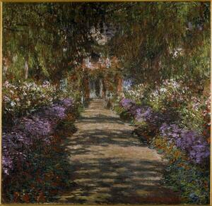 Monet, Claude - Festmény reprodukció Allee in the garden of Giverny, (40 x 40 cm)