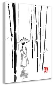 Gario Vászonkép Gésa bambuszokban - Péchane Méret: 40 x 60 cm