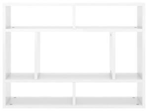 Magasfényű fehér forgácslap fali polc 75 x 16 x 55 cm