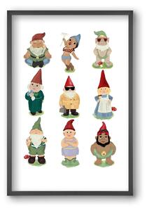 Garden gnomes - falikép keretben | artbridge