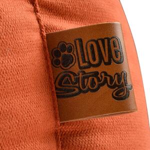 Narancssárga fekhely kutyáknak 70x75 cm – Love Story