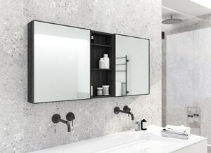 Slimfit fekete tölgyfa fali fürdőszoba szekrény - Wireworks