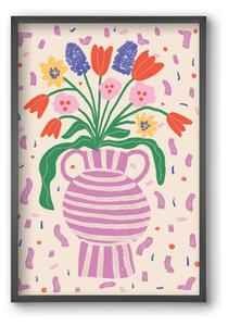 Flowers in a vase - falikép keretben | artbridge