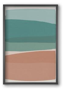 Modern Turquoise and Pink - falikép keretben | artbridge