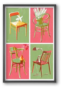 Chairs - falikép keretben | artbridge