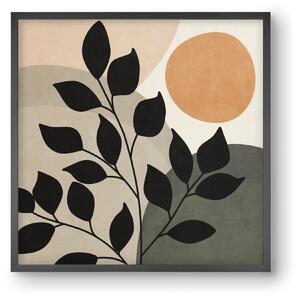 ABSTRACT TROPICAL ART - SUN AND LEAVES 01 - falikép keretben | artbridge